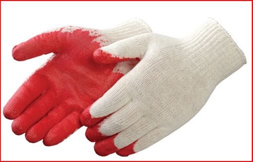 Red Palm Dipped Latex Gloves